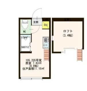 東京都杉並区高円寺南1【アパート】の間取り