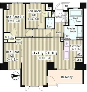 ジオ等々力【1階】の間取り