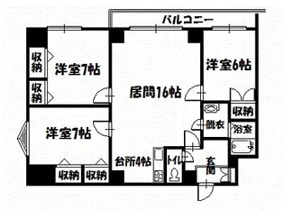 トーワグリーンヒル6条【3階】の間取り