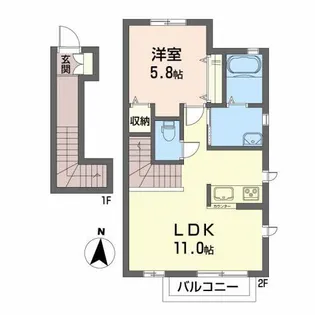サウスガーデン南舘【1階】の間取り