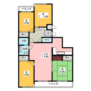 三旺マンション密柑山【3階】の間取り