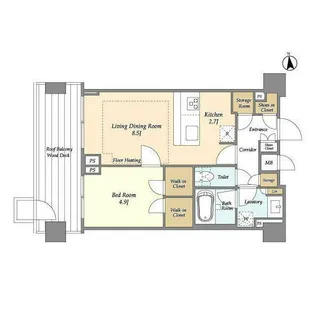 オアーゼ新宿市谷薬王寺【6階】の間取り