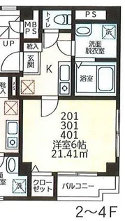 ピノシャルレ森下【4階】の間取り