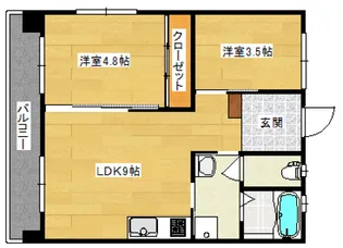 コーポ隅本【2階】の間取り