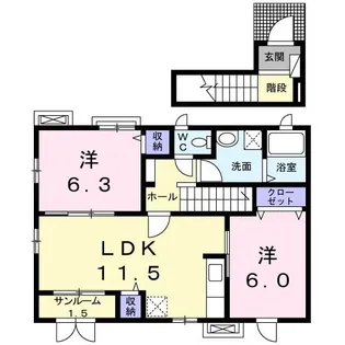 アサンシィオン【2階】の間取り