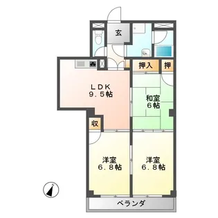 ウェイクフォレストプレイス【4階】の間取り