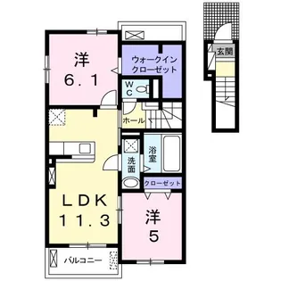 サニープレイス【2階】の間取り