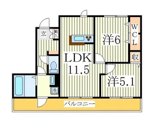WEST COURT楓【1階】の間取り