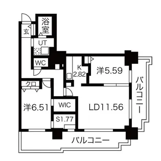 パシフィックタワー札幌【27階】の間取り