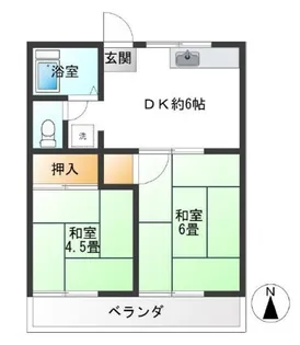 第2はなぶさコーポ【1階】の間取り