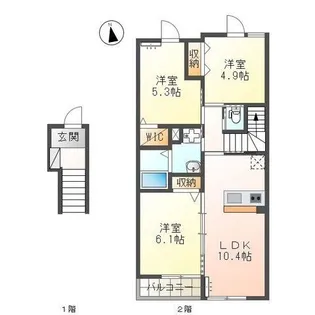 ウィル・ヴェリタス(WILL・VERITAS)【2階】の間取り