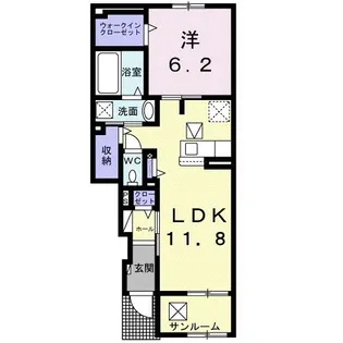アヴニールII【1階】の間取り