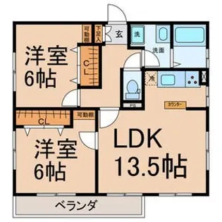 蟹江マンション【2階】の間取り