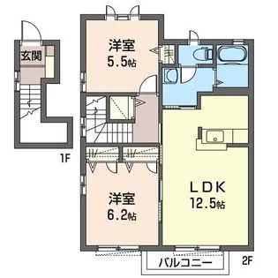 ディアコート結城A棟【2階】の間取り