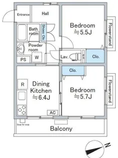クレスト鶴見【1階】の間取り