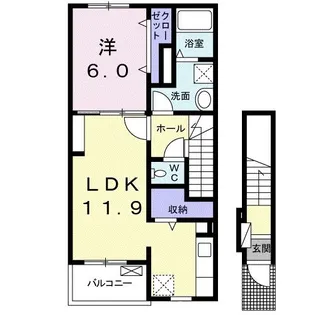 ボワ ソーム【2階】の間取り