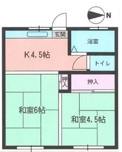 平塚市 山下 賃貸アパート【2階】の間取り