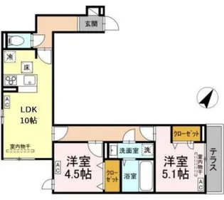 D-ROOM散田町【1階】の間取り