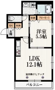 カーサヴェルデ須賀町【2階】の間取り