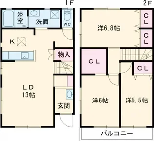プラムフォレストB【1階】の間取り