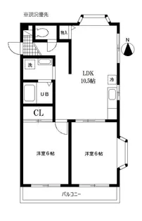 ウィステリア貝塚【2階】の間取り