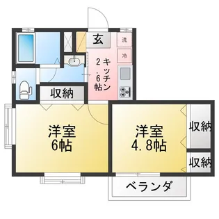 カサ・デ・ボニータ【1階】の間取り