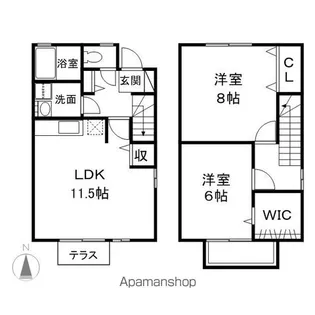 クランツイースト【1階】の間取り