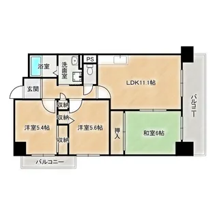 ル・アーブル東野田【5階】の間取り