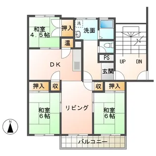 三日月住宅2棟【2階】の間取り