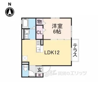 コージーコート八木D棟【1階】の間取り