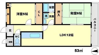 サニーセトル【1階】の間取り