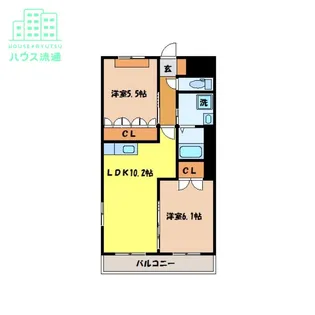 ヴァンベールKOUKI【2階】の間取り