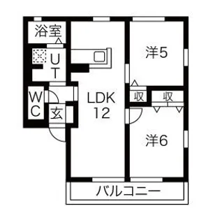リベラルB棟【1階】の間取り