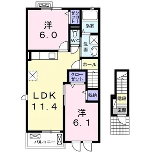 ダイアンサス【2階】の間取り