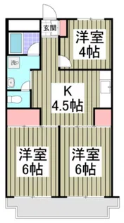 赤芝ハイツ【3階】の間取り
