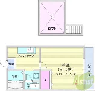 ノーブル1217【2階】の間取り