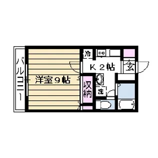 鹿城ハイツ【3階】の間取り