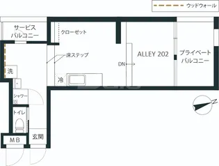 五ッ釜ALLEY【2階】の間取り