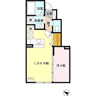 イーグル今3号館【1階】の間取り