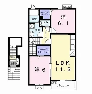 ニュークレセントII【2階】の間取り