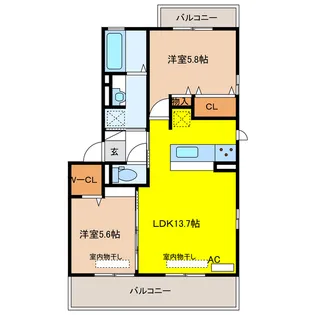 岐阜県岐阜市田神【アパート】の間取り