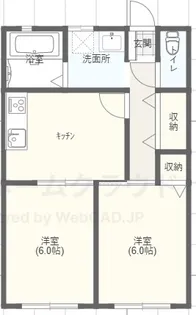 東小保方ハイツB【2階】の間取り