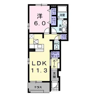 グランツイリーデA【1階】の間取り