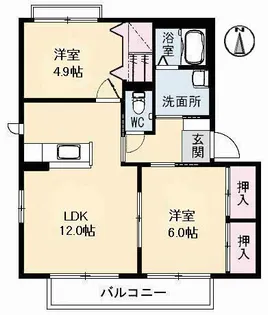 クレストハイツ A【2階】の間取り