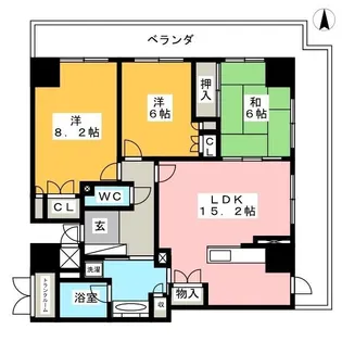 岐阜シティ・タワー43 スカイアークス【34階】の間取り