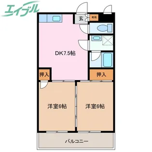 シャンボール西浦【4階】の間取り