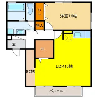 岐阜県羽島郡岐南町野中3【アパート】の間取り