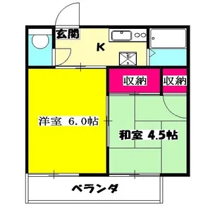 サンハウス松本A【2階】の間取り
