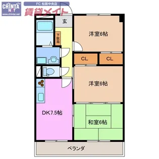 ラフィネ・ドミール【3階】の間取り