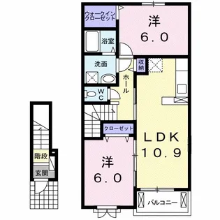 鹿児島県指宿市十町【アパート】の間取り